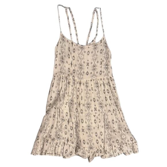 Women's Beige with Black Print Dress - Picture 1 of 5